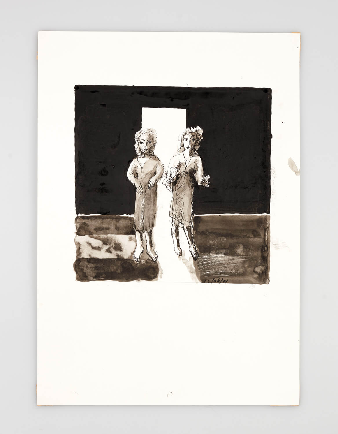 JB007 - Two Women: It looks perfect - 2001 - 50 x 35 cm - Indian ink and wash on paper