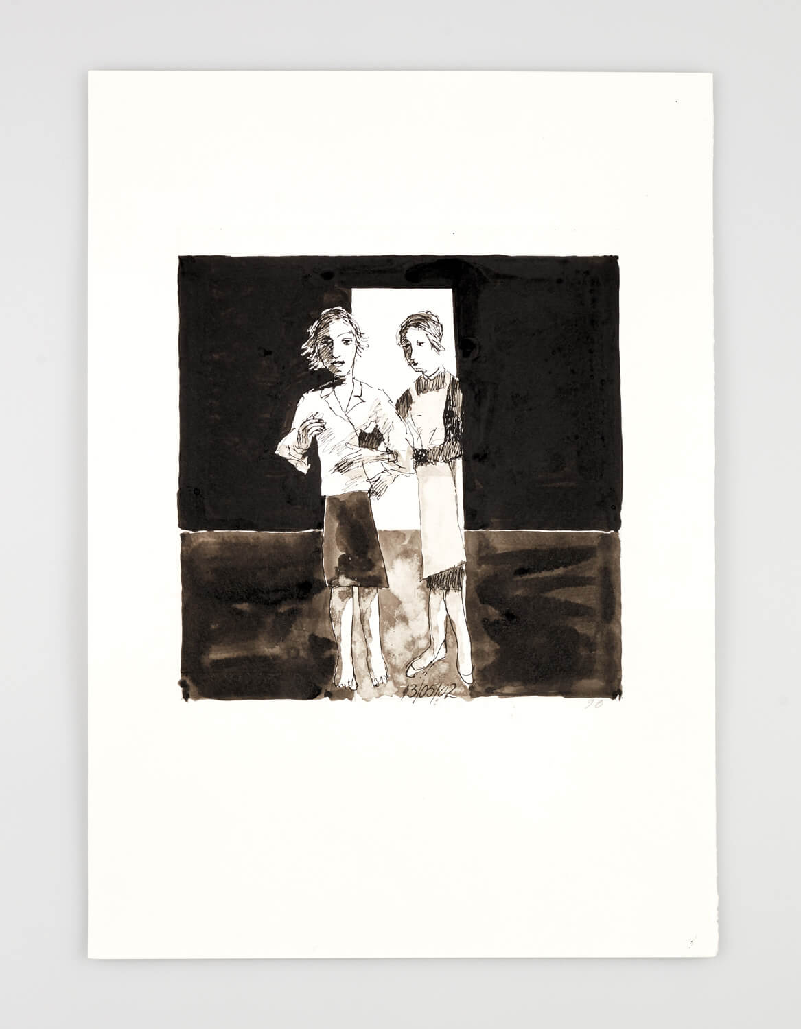 JB070 - Two Women - You look perfect - 2002 - 50 x 35 cm - Indian ink and wash on pape
