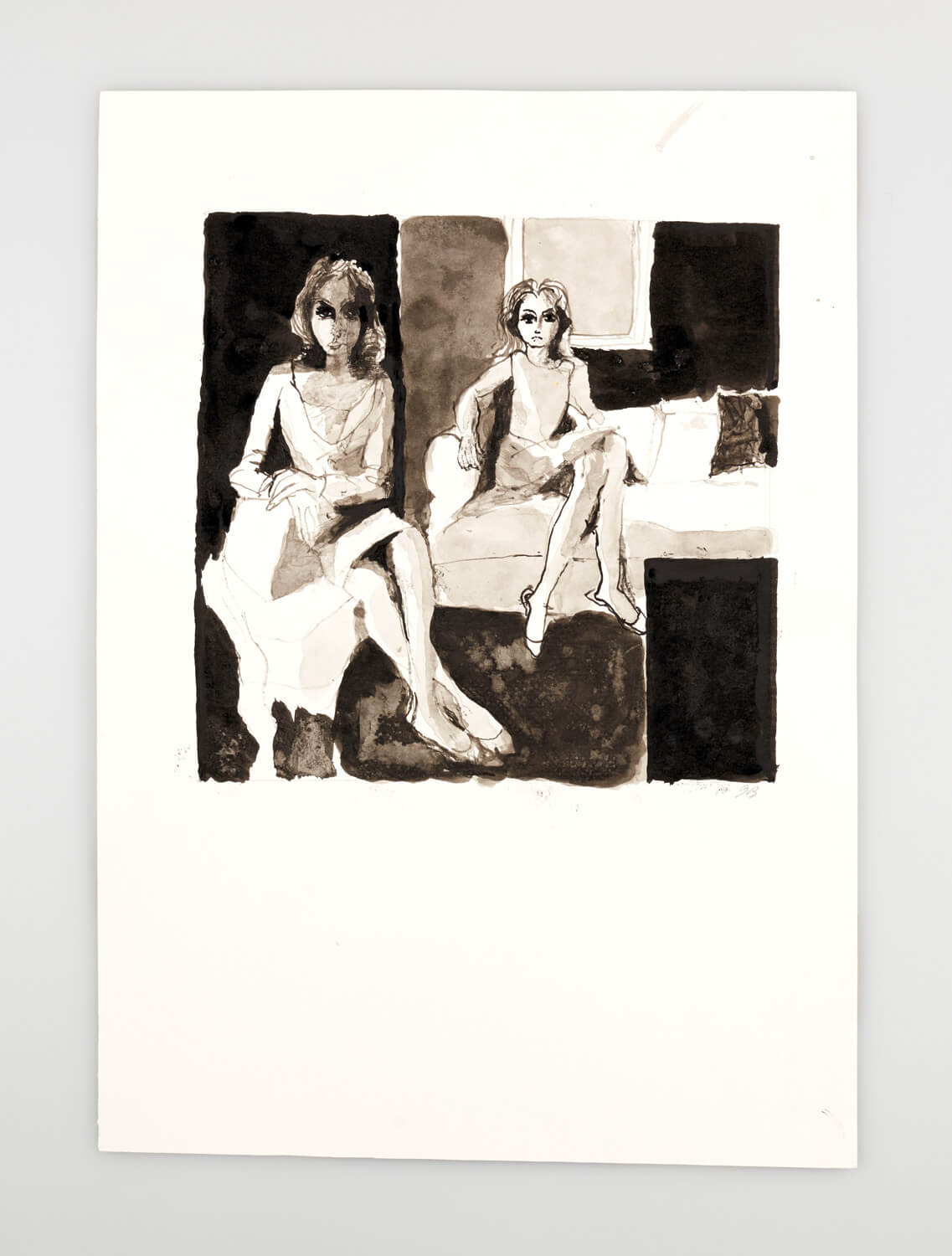 JB112 - Two Mannequins - 2000 - 26 x 27 cm - Indian ink and wash on paper