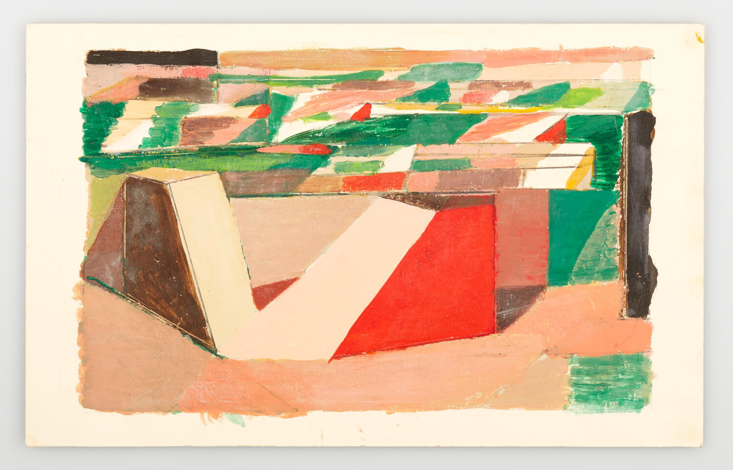 JB156 - Tempera - Blocks - 1978 - 22 x 34 cm - Tempera on card