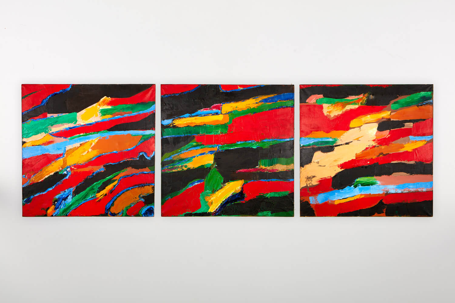 JB203 - Triptych 3 Canvases - 1993 - 76.5 x 76 cm - Oil on canvas