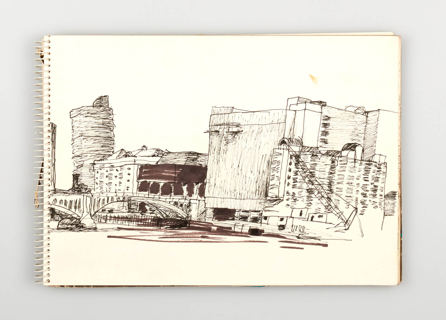 JB219 - Sketch for Bridges on the River Thames - 1992 - 21 x 30 cm - Pen and Ink on cartridge paper