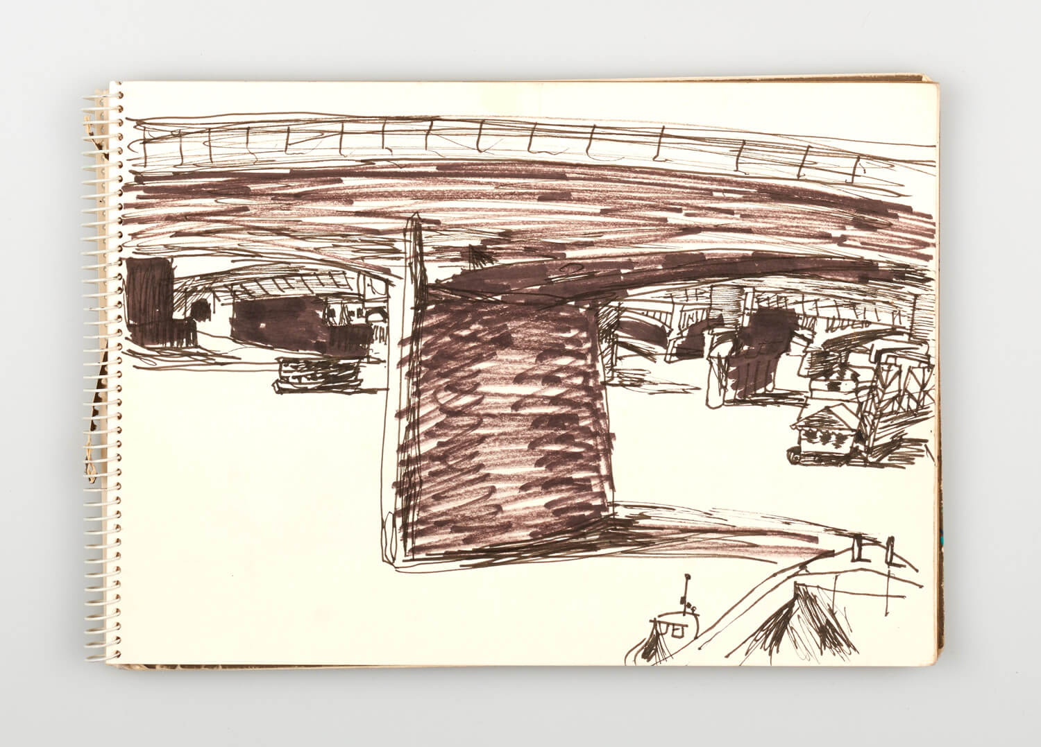 JB223 - Sketch for Bridges on the River Thames - 1992 - 21 x 30 cm - Pen and Ink on cartridge paper